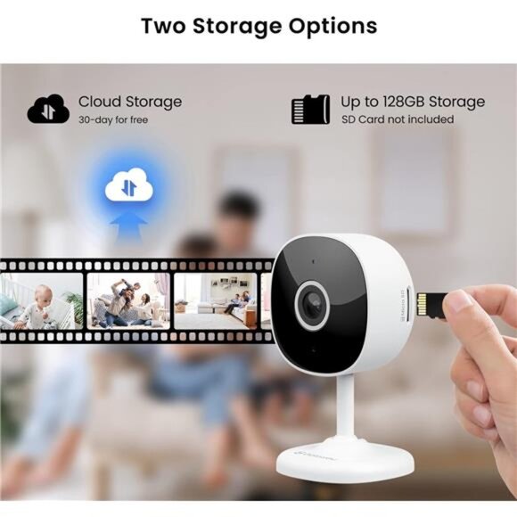 WiFi Camera 2K, Indoor Home Security Cameras for Baby/Elder/Dog/Pet Camera - Picture 7 of 8